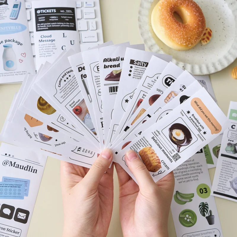 1 Buch/30 Stück koreanisches ästhetisches Aufkleber-Set, minimalistische Aufkleber für Tagebuch, Scrapbooking Image