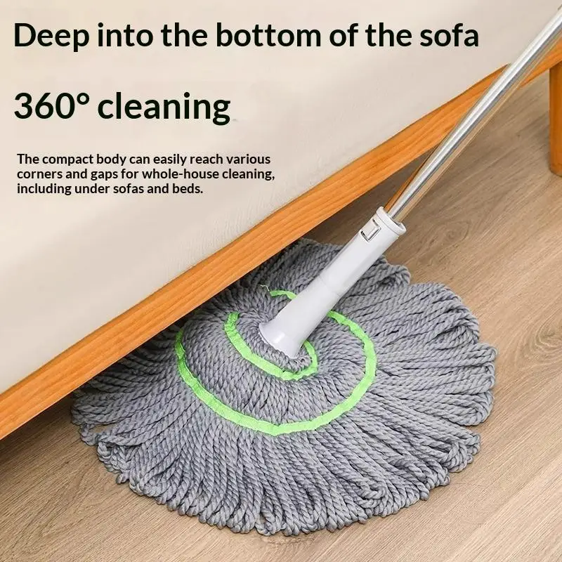 Selbstauswringender 2-in-1-Schleuderwischer – 360 ° Rotation mit freihändigem Auswringen, eimerfreies Design für müheloses Wischen Image