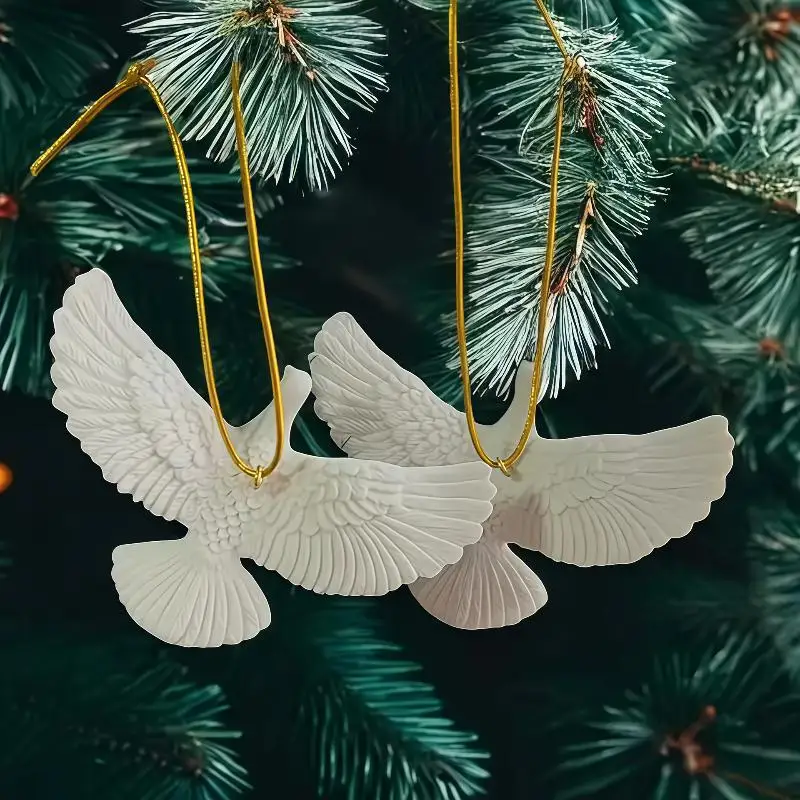 1 Stück Freundschaft Tauben Harz Weihnachtsschmuck Tauben Weihnachtsbaumschmuck Bestes Geschenk Image