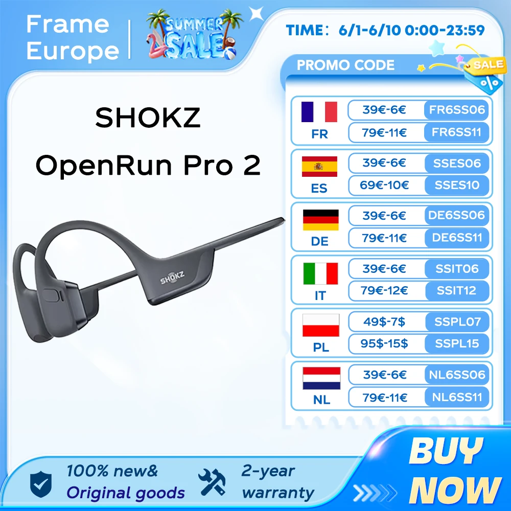 Neue SHOKZ OpenRun Pro 2 S820 Musik-Sportkopfhörer Knochenleitungs-Wireless-Bluetooth 5.3 Ohrhörer IP55 Wasserdicht 12h Akkulaufzeit Image