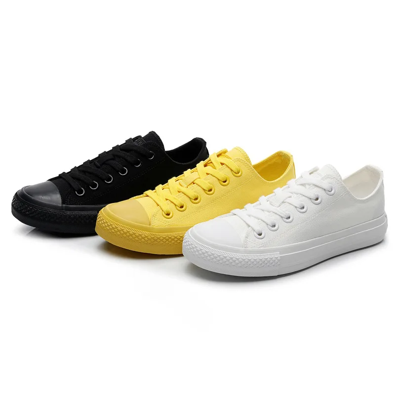 Leinwand Schuhe für Frauen und Männer Zitrone Gelb Alle Schwarz Tuch Schuhe Größe 35-44 Pure White Sneakers für jungen und Mädchen Einfache Stil