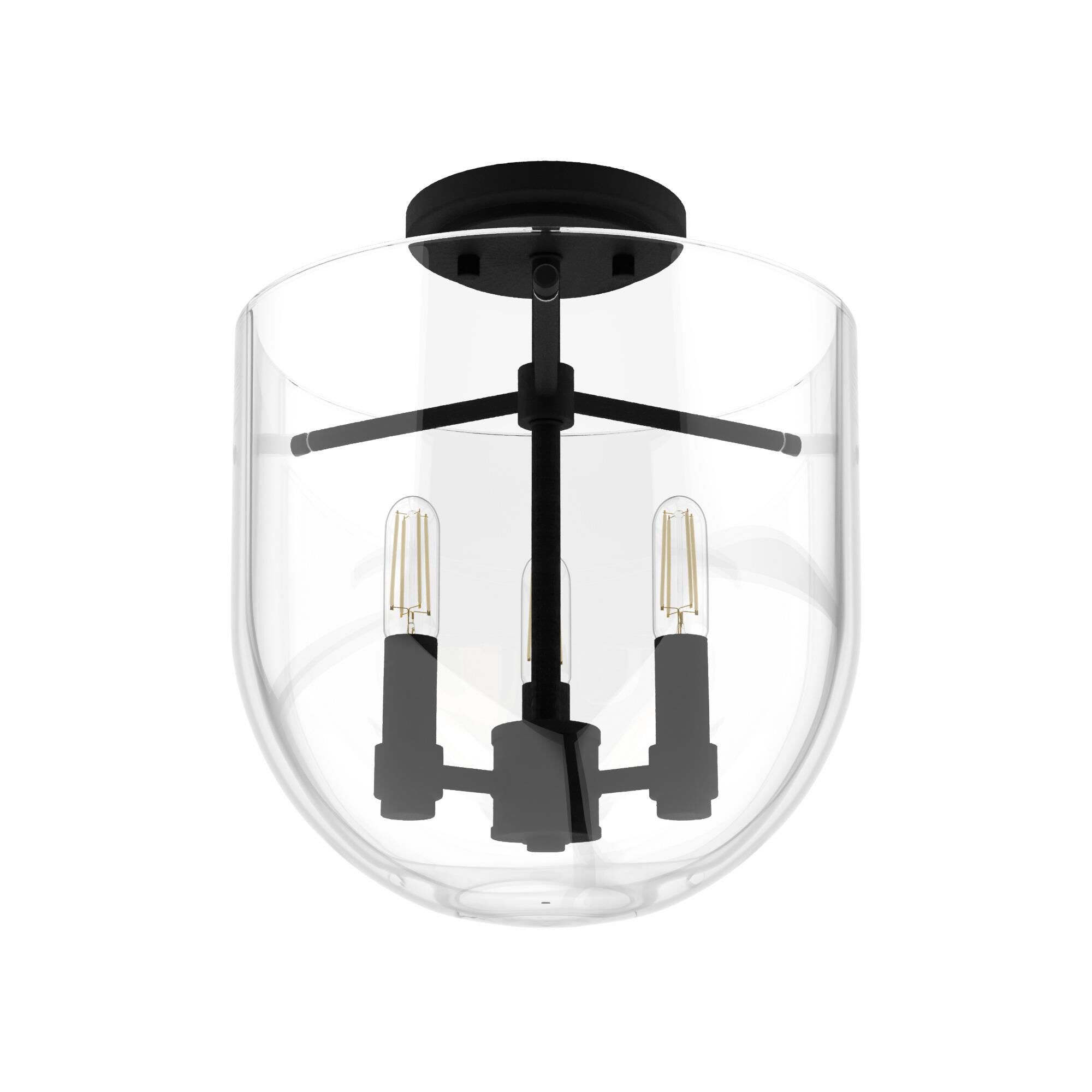Hunter Fan Sacha 11 Inch 3 Light Semi Flush Mount - 19322