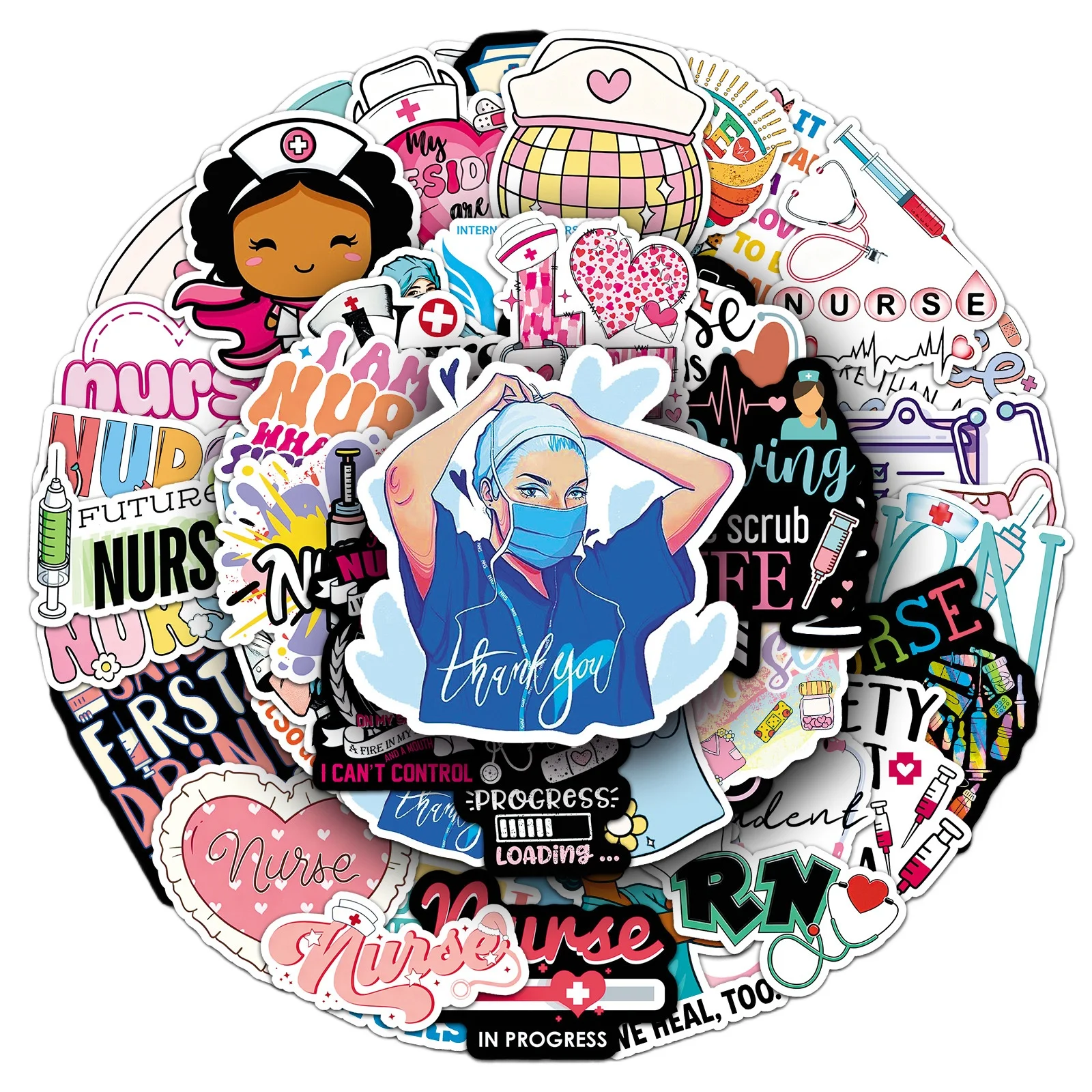 10/30/50 Aufkleber zum Internationalen Tag der Krankenschwestern, Aufkleber zum Tag der Ärzte, weißer Engel, dekorativer Aufkleber, DIY-Aufkleber für Gepäck, Skateboard, Telefon, Spielzeug, Geschenk