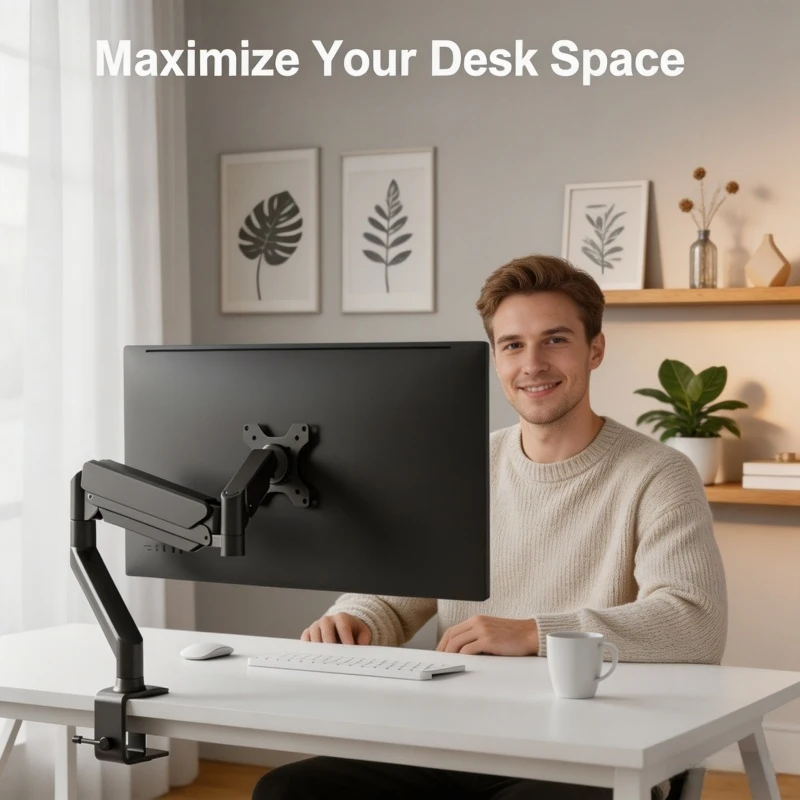 Universelle Einzelmonitorhalterung für Zuhause und Büro, 32 Zoll, 19,8 lbs, Verstellbar Image