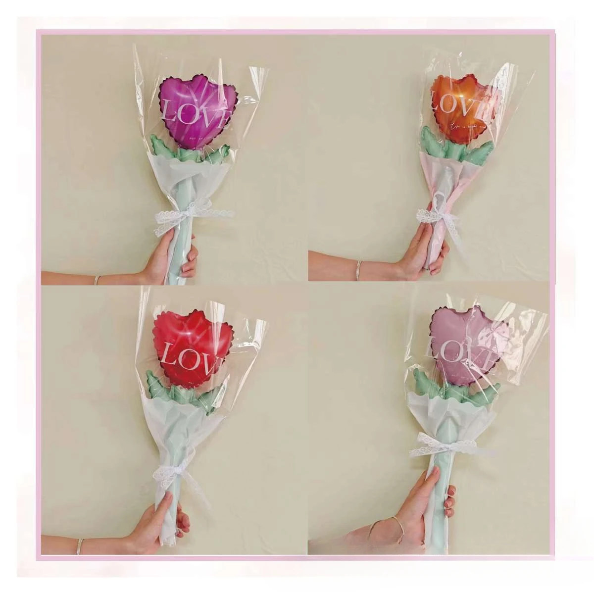20 Stück Muttertag Valentinstag Liebe Ballonstrauß Blumenantrag Geständnis Aluminiumfolie Ballon Einkaufszentrum Dekoration Image