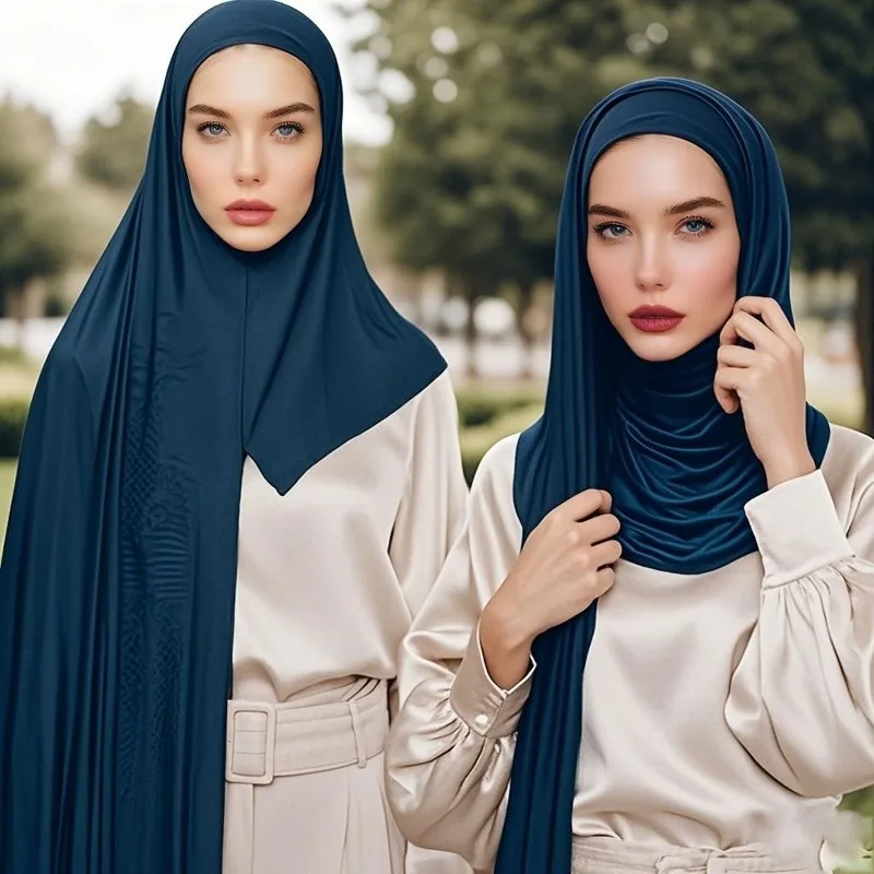 1 Stück Einfarbiger Modal Weicher Jersey Instant Hijab Schal Muslimische Frauen Kopfbedeckung Hijab Schal Damen Langer Umhang Kirchen-Gebetsturban Stirnband Image