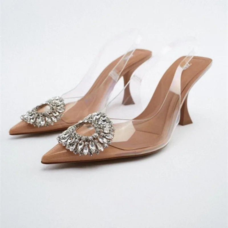 Große 42 Sommer-Schuhe für Damen, Neue High-Heel-Sandalen, Spitze Stilettos für Bankette, Schlichte Hochhackige Sandalen für Damen