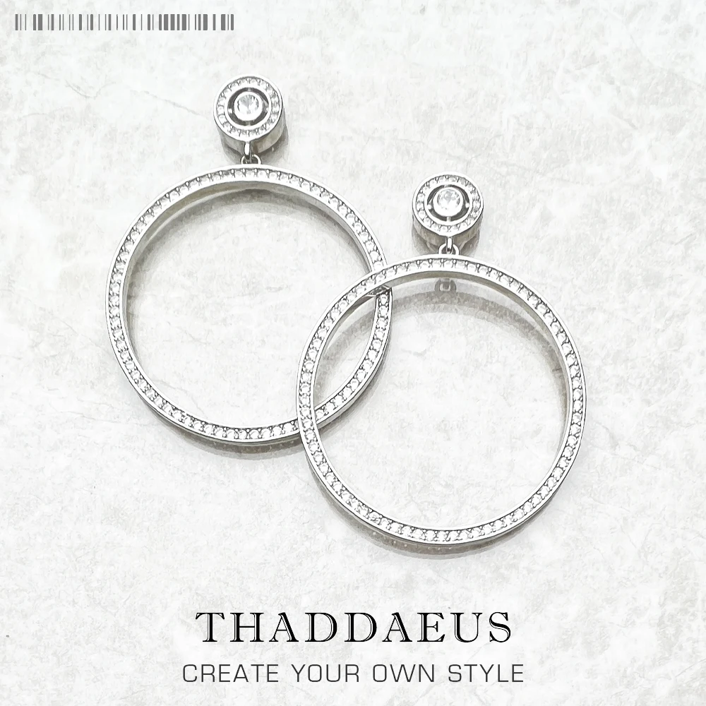 Runde Tropfenohrringe, europäischer Stil, glamouröser feiner Schmuck für Frauen, Geschenk aus 925er Sterlingsilber Image