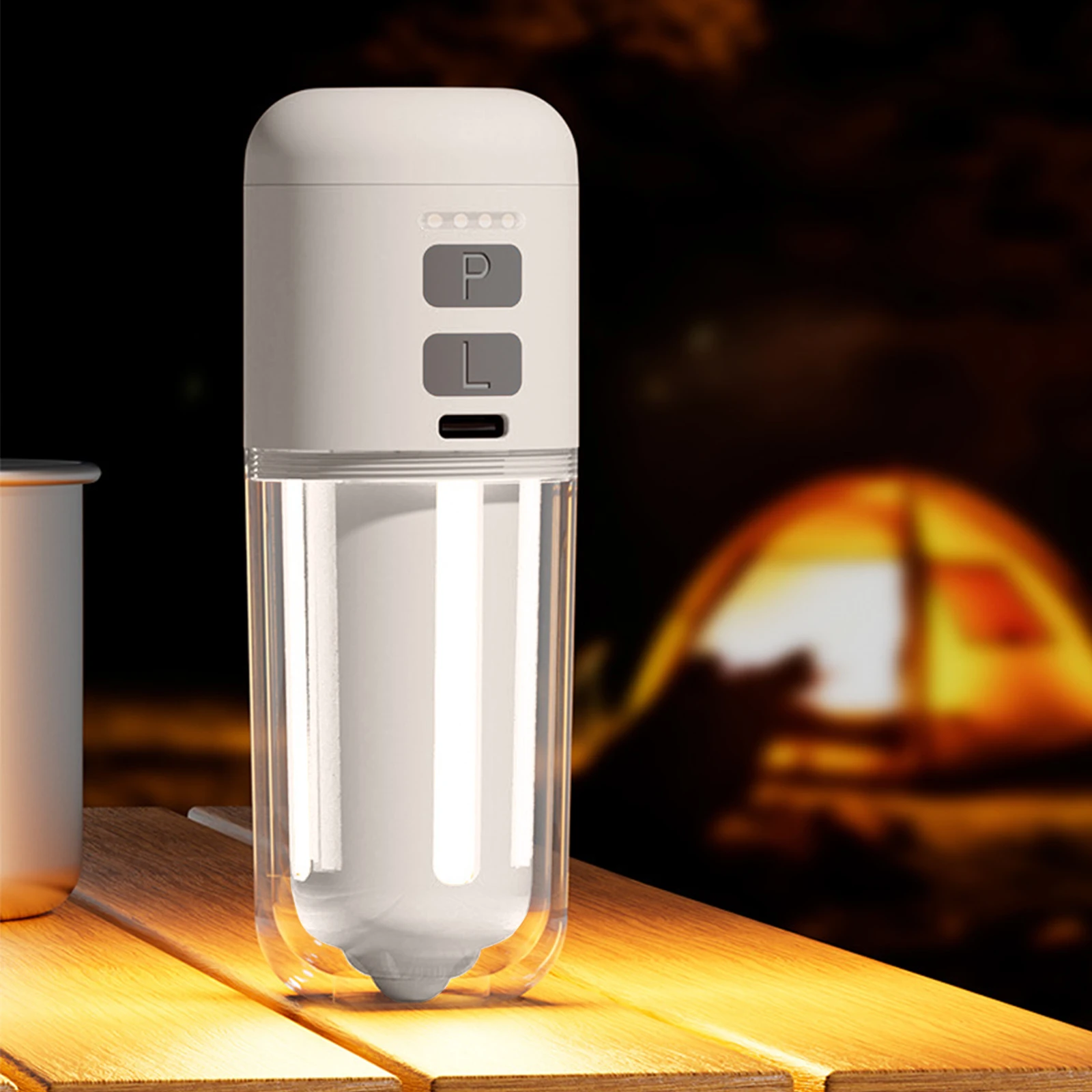 Tragbare Luftpumpe mit 2000 mAh Akku & Campinglampe, Mini-Outdoor-Luftpumpe 3,5 kPa für Luftmatratzen, Schwimmreifen, Vakuum