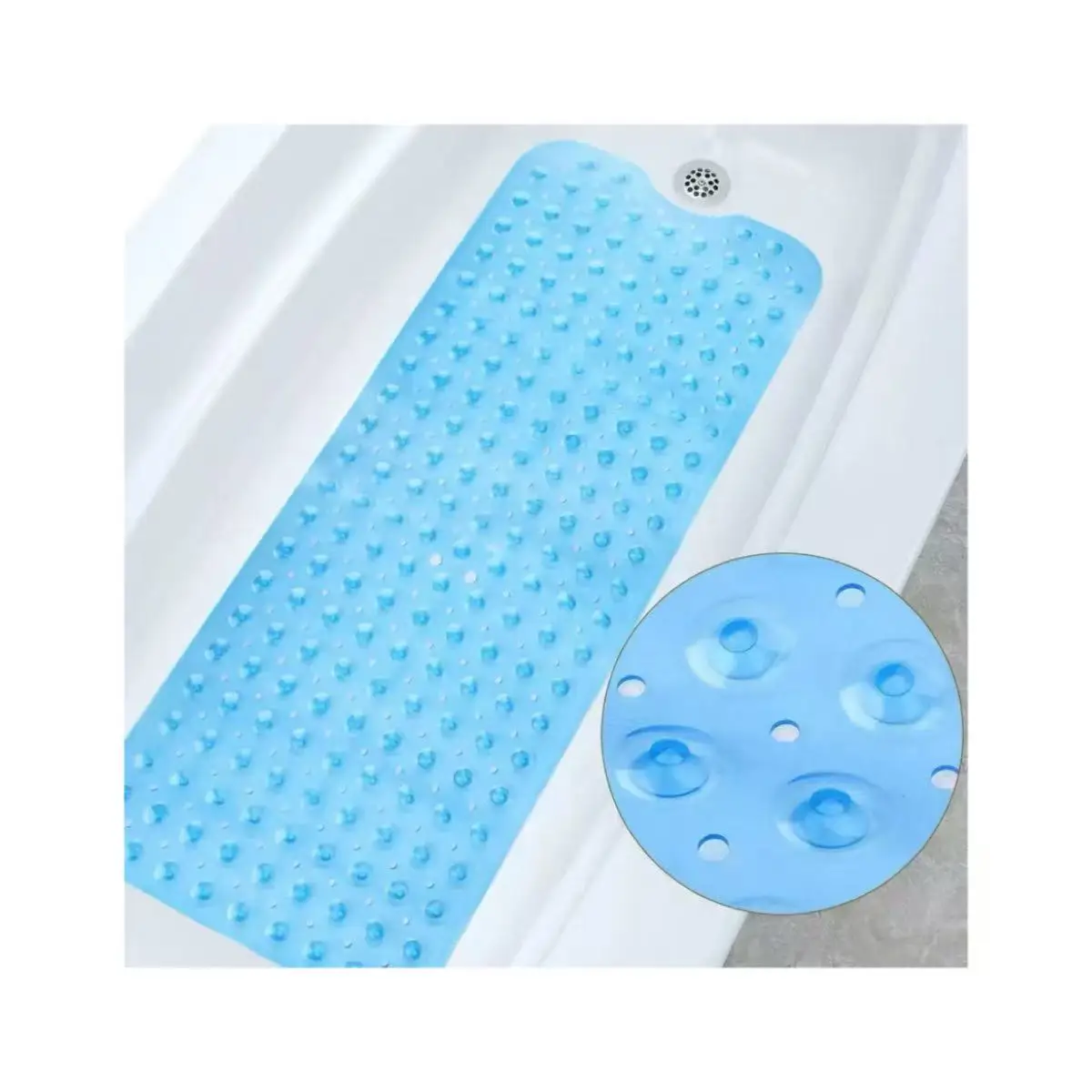 Badewannenmatten für Duschwanne, extra lange rutschfeste 40 x 16 Zoll Badematte mit Abflusslöchern und Saugnäpfen, Badematte für Badezimmer.