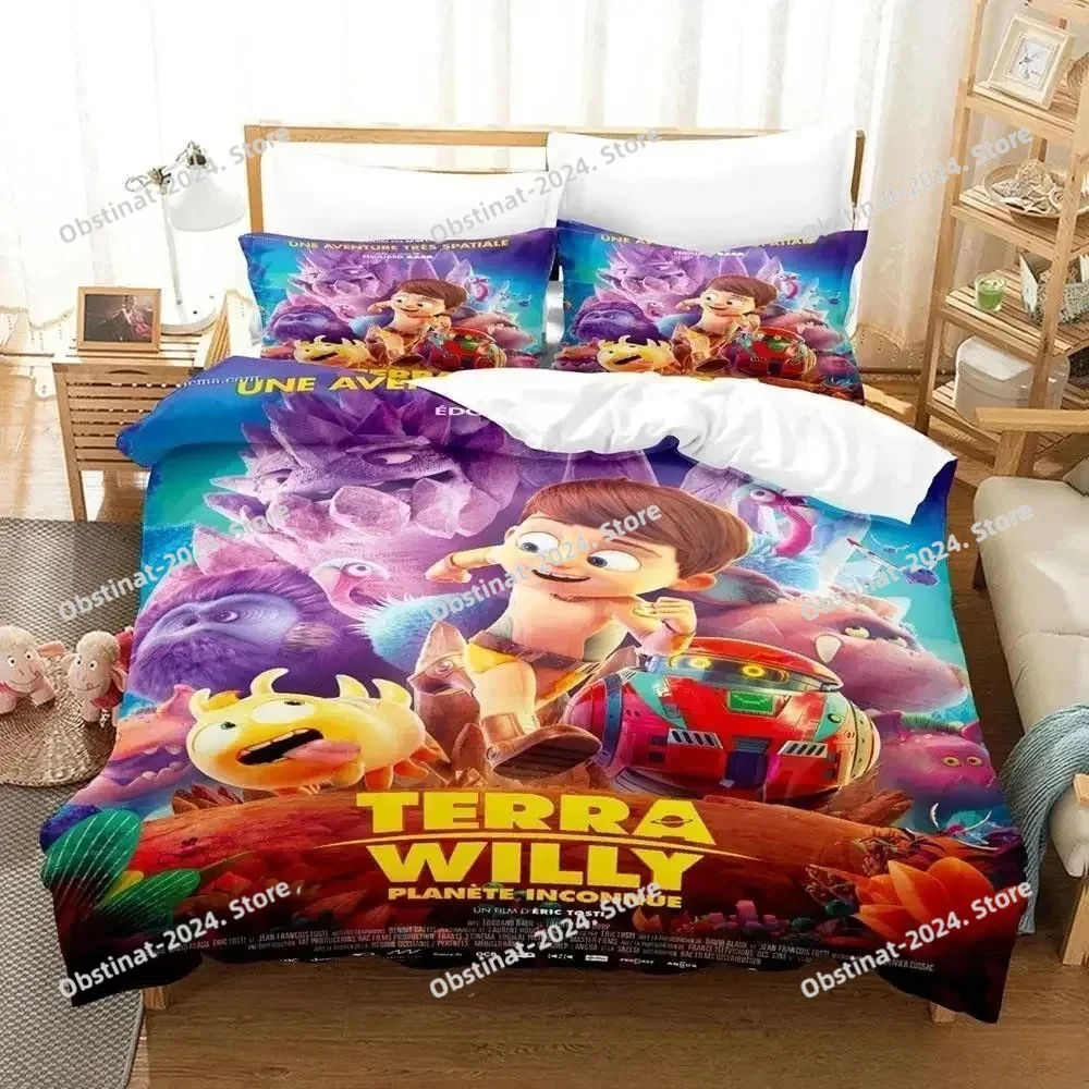 Nouvel ensemble de literie Terra Willy, ensemble de literie simple, double, queen, king size, ensemble de literie pour adultes et enfants, housse de couette, ensemble de draps 3D Anime