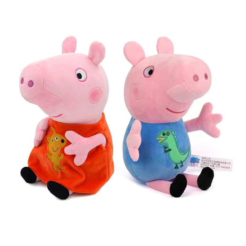 Peppa Pig Plüschtiere 19cm Original George Eddie Bär Herr Dinosaurier Kawaii Cartoon Anime Figur Gefüllte Plüschtiere Weihnachtsgeschenke Image