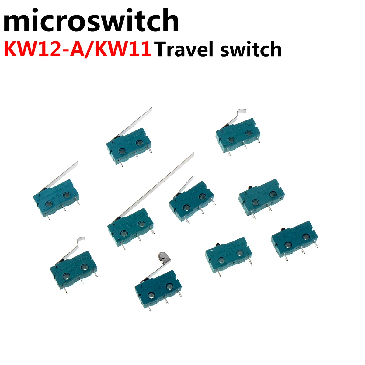 20 Stück Silberkontakt 5A250V Mikroschalter KW12 Reisebegrenzungsschalter Kontaktknopf 2 3 Pin KW11 Reiseschalter Grün Image