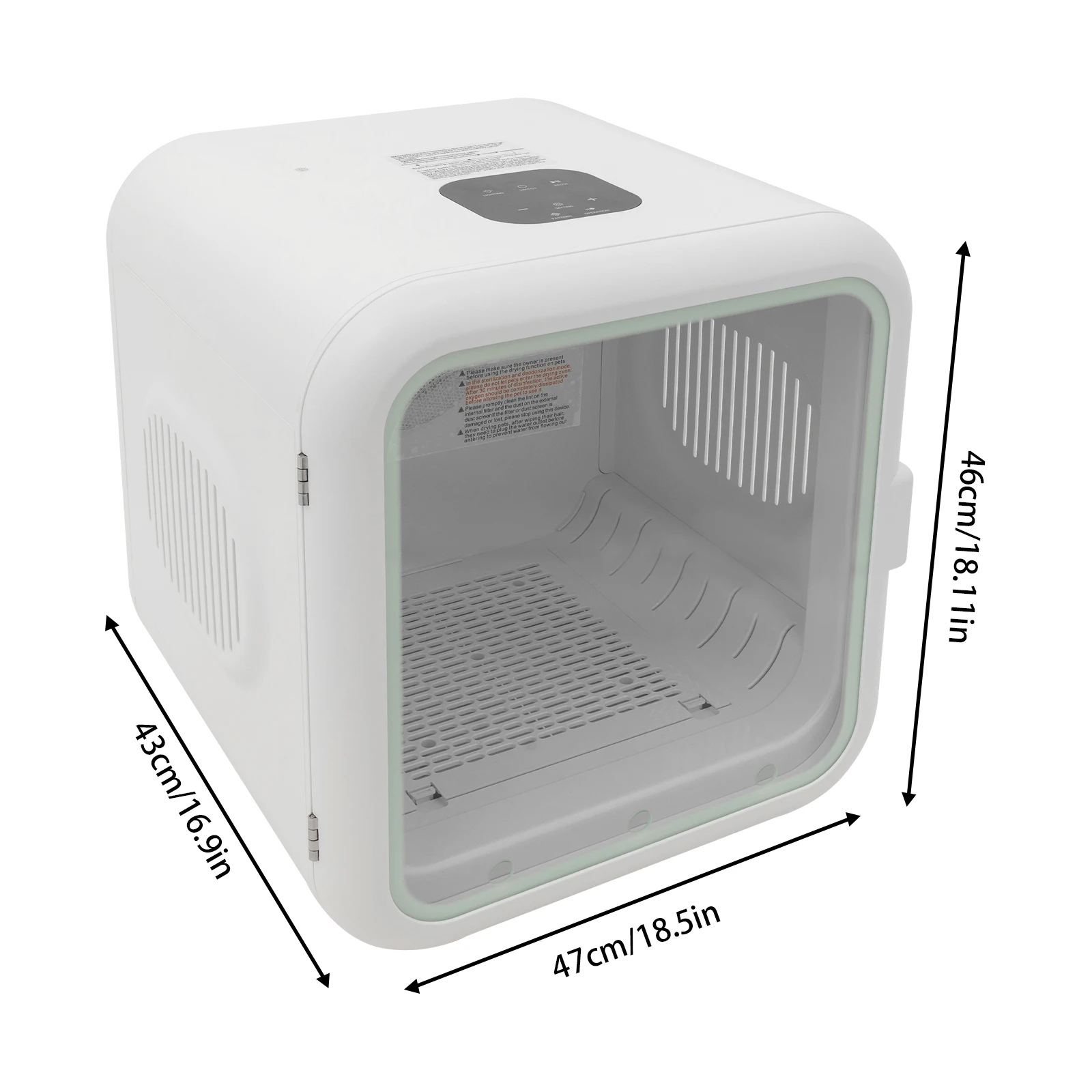 62L Große Kapazität Intelligenter Haustier-Trockenbox 800W Ultra-Leise 35dB Automatische Katzen- und Hundetrocknungsmaschine 220V EU-Stecker 22-45 ° C Temperatur Einstellbar 10-180min Timer
