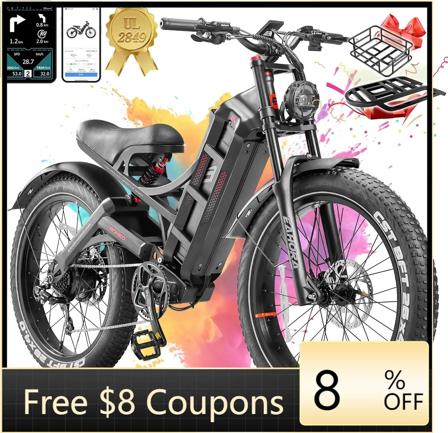 STLF Eahora Romeo Pro Anpassen 250w 750w 100ow 300ow Ebike 2*120N-m 52v 60ah Große Kapazität batterie Elektrische Fahrrad Elektrische B Image