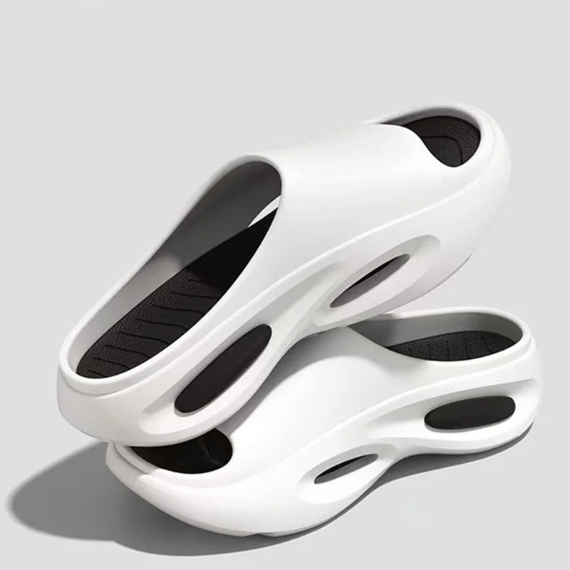Herren-Hausschuhe, modische, rutschfeste Hausschuhe, dicke Sohle, Slide-Sandalen, Slip-On-Hausschuhe für Herren, Farbblock-Hausschuhe mit offener Zehenpartie, große Größe 49 50