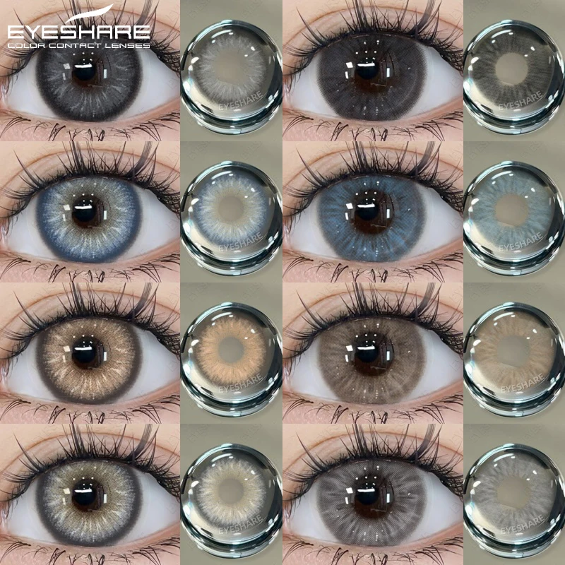EYESHARE 1 Paar Braune Linsen Farbige Kontaktlinsen Natürlicher Look Graue Augenlinsen Schwarze Linsen Farbige Blaue Pupillen für die Augen Image