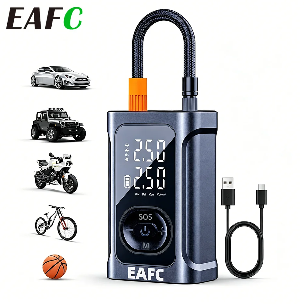 EAFC Upgrade 150PSI Kabellose Auto-Luftpumpe 150PSI Intelligenter Digitaler Kompressor mit Auto-Stopp-Funktion für Auto, Motorrad, Ball und Aufblasbare Artikel Image
