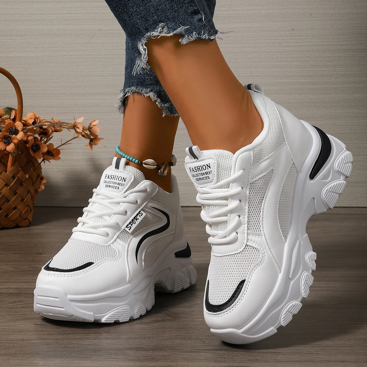 Frühling und Herbst, runder Kopf, elegante Laufsport- und Freizeitschuhe, modische, meistverkaufte neue, bequeme Damenschuhe