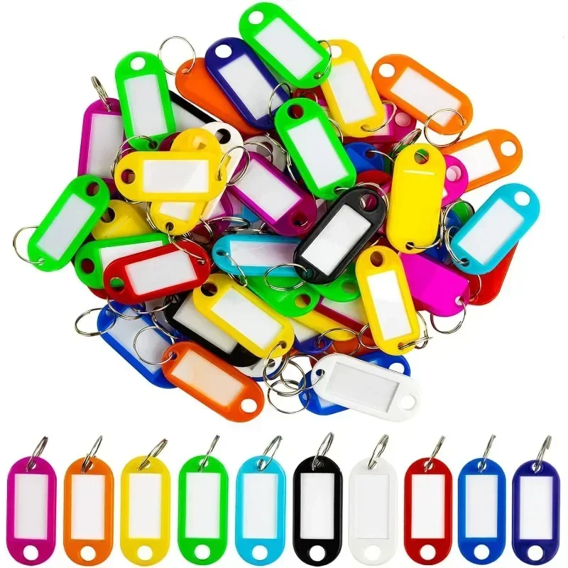 10 Stück Schlüsselanhänger für USB-Sticks, Haustiere, Taschen, Schlüsselringe, aus Kunststoff, verschiedene Farben, Identifikationsanhänger, Namens- und Etikettenanhänger Image