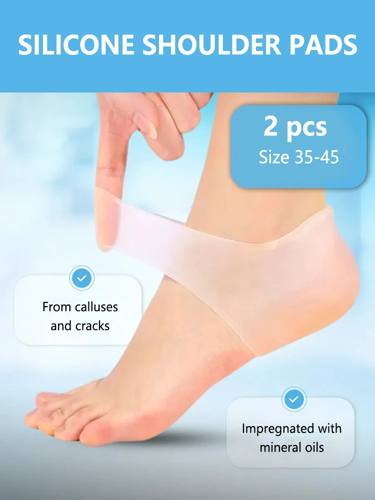 Unsichtbare Einlegesohle für Damen, Halbpolster, Transparentes Biomimetisches Silikon-Fersenpolster, Rutschfeste Anti-Riss-Einlegesohle, Perforierte Fersenabdeckung Image
