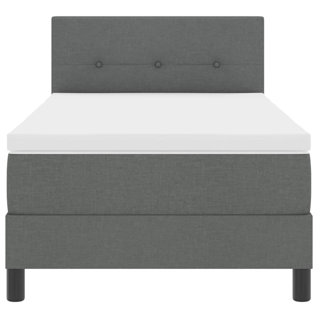 vidaXL Boxspringbett mit Kopfteil Dunkelgrau 90 x 200 cm Stoff Image