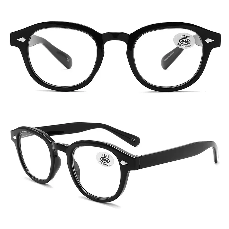 Ovale neutrale Lesebrille mit Reisnagel-Design, dekorativer Kunststoffrahmen und robusteren Metallscharnieren – Gleitsichtbrille +1.0 +1.5 +2.0 +2.5 Image