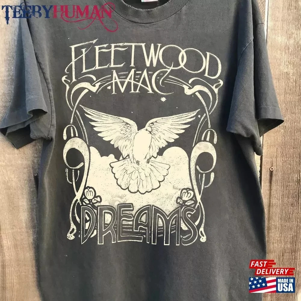 Fleetwood Mac Rock Band Dreams Charcoal T-Shirt Unisex T-Shirt American Summer Vintage Fashion Hip Hop Kurzarm-T-Shirt