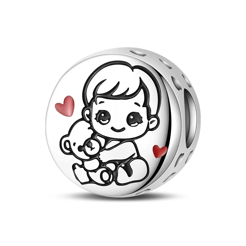 925 Sterling Silber Charms Bead Embrace The Little Bear Dangle Fit Original Armband DIY Damenschmuck Geschenk