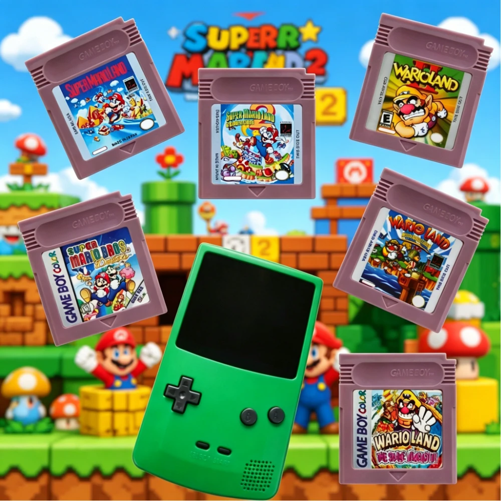 Cartouche de jeu vidéo 16 bits USA GBC, console de jeu 16 bits, carte de jeu Wario Land Donkey Kong Wario Land 2 Yoshi pour GBC/GBA