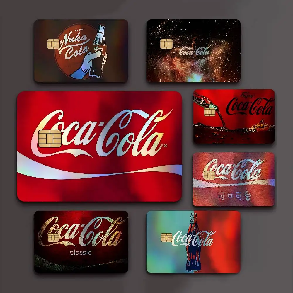 C-Cocas C-cola Vintage Logo Mode Laser-Effekt Bankkarten-Aufkleber Abnehmbare Ästhetische Karten-Dekoration Image