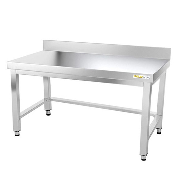 Arbeitstisch aus Edelstahl mit Unterbau 1500 x 600 mm und PREMIUM-Verstärkung / GOLDINOX. GOLDINOX Image