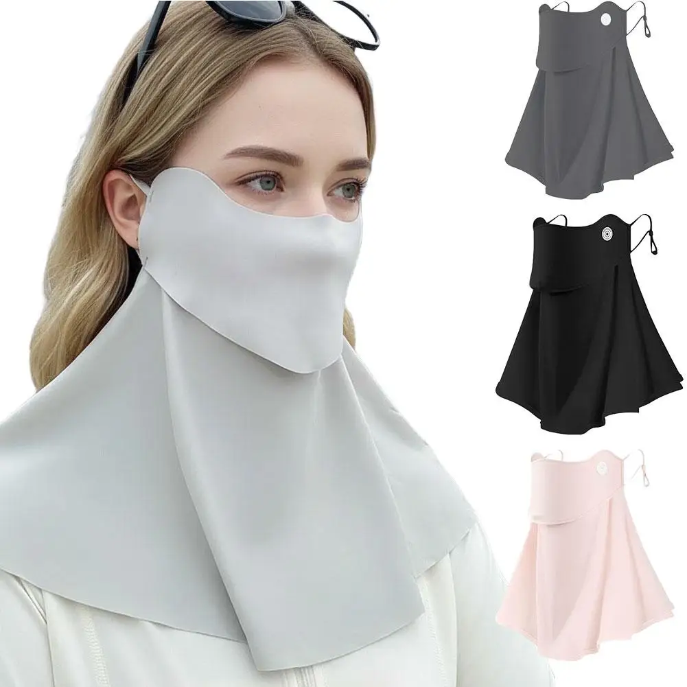 Gesichtsmaske UV-Schutz UPF50+ Trinkwasser Nackenschutz Sonnenschutz Atmungsaktive Sonnenschutz-Gesichtsmaske Damen Sommer Image