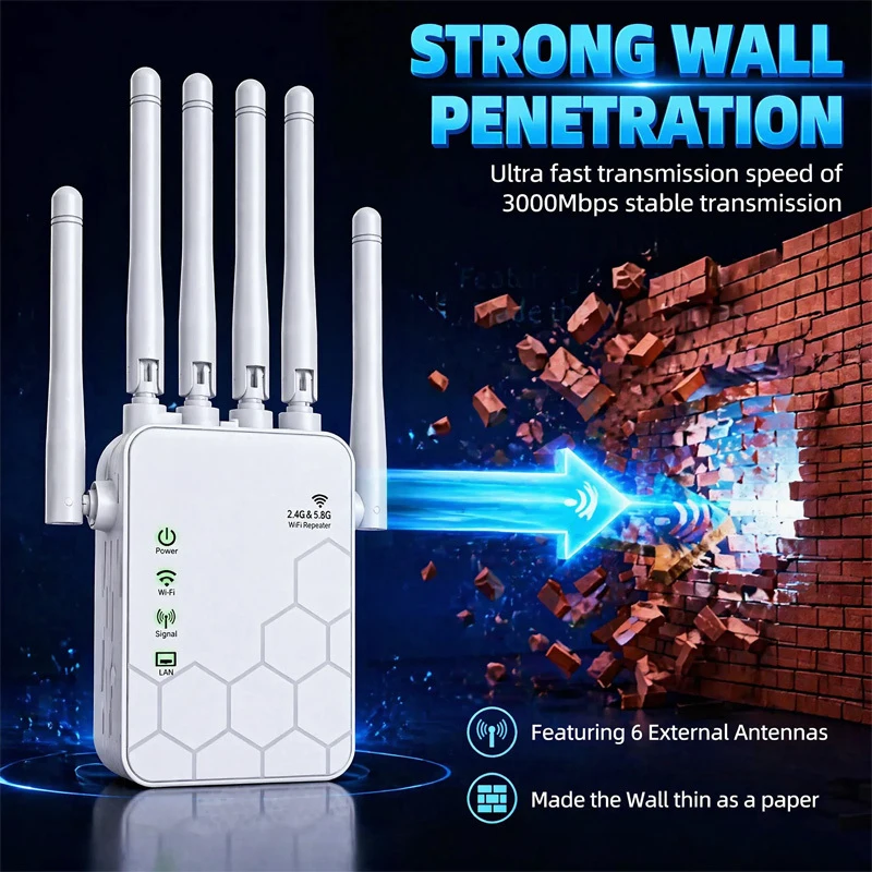 AX1800 WiFi 6 Extender Dual-Band 1800Mbps Signalverstärker Repeater 5GHz 2,4GHz Hochgeschwindigkeits-WLAN-Verstärker für das Ganze Haus Image