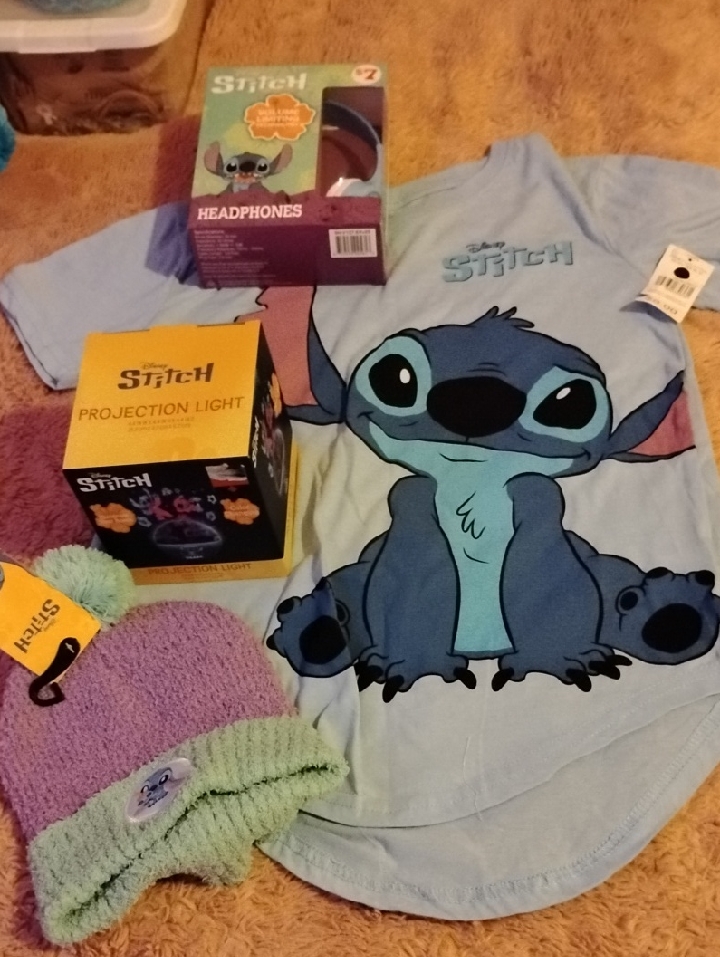 Disney Headphones | Disney Stitch Projection Light - Headphones, T-Shirt And Beanie | Color: Blue/Yellow | Size: Os
