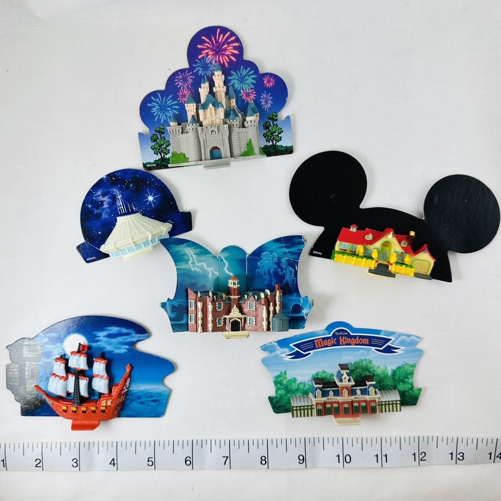 Disney Toys | Game Replacement Pieces Disney Magic Kingdom Board Game 3-D 6pc Attractions | Color: Red | Size: Osb