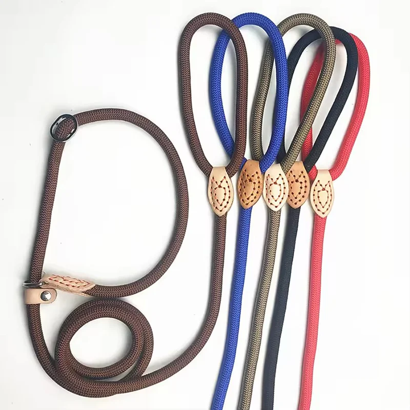 Verstellbare P-Ketten-Hundeleine, strapazierfähiges Nylon, reißfest, bequemer Griff, rutschfester Griff für mittelgroße und große Hunderassen