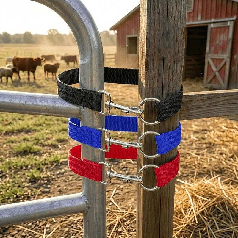 3er-Set einfache Marek-Türriegel, einfache Ranch-Torverschlüsse, Einzelschlaufen-Seilverschlüsse, für die Sicherung von Pferdezäunen Image