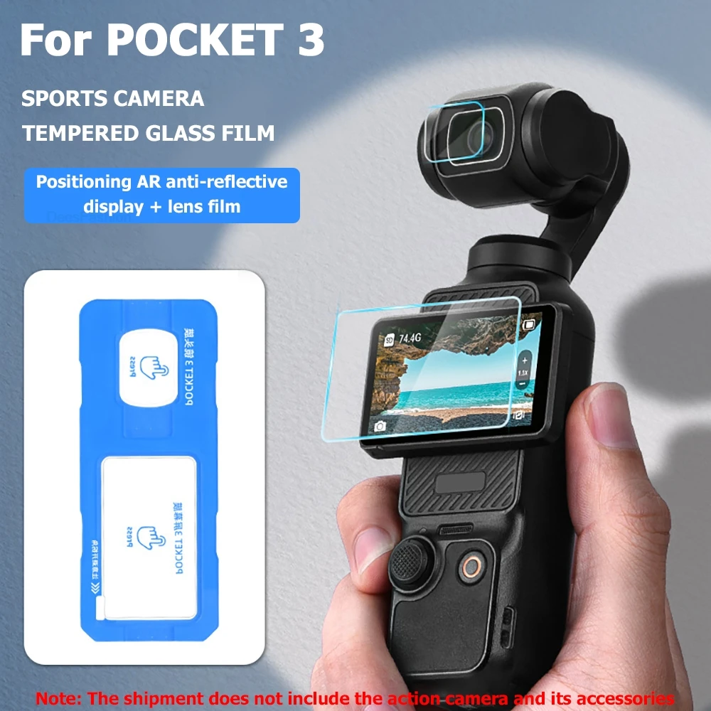 Einfach zu Installierender Gehärteter Glasschutz für DJI OSMO Pocket 3 Bildschirmschutz 9H HD Schutzfolie Kratzfest Gimbal-Zubehör Image
