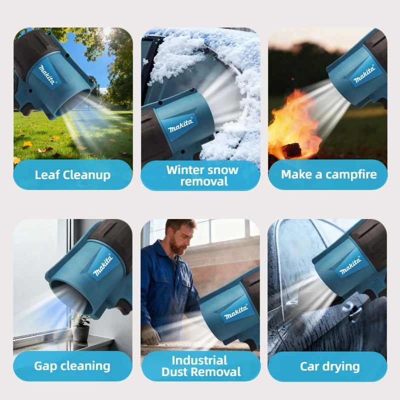 Makita 30000RPM Hochleistungs-Gebläse 18V Elektrischer Luftentstauber mit Turbo-Windgeschwindigkeit, wiederaufladbares Auto-Reinigungsgerät (ohne Akku) Image