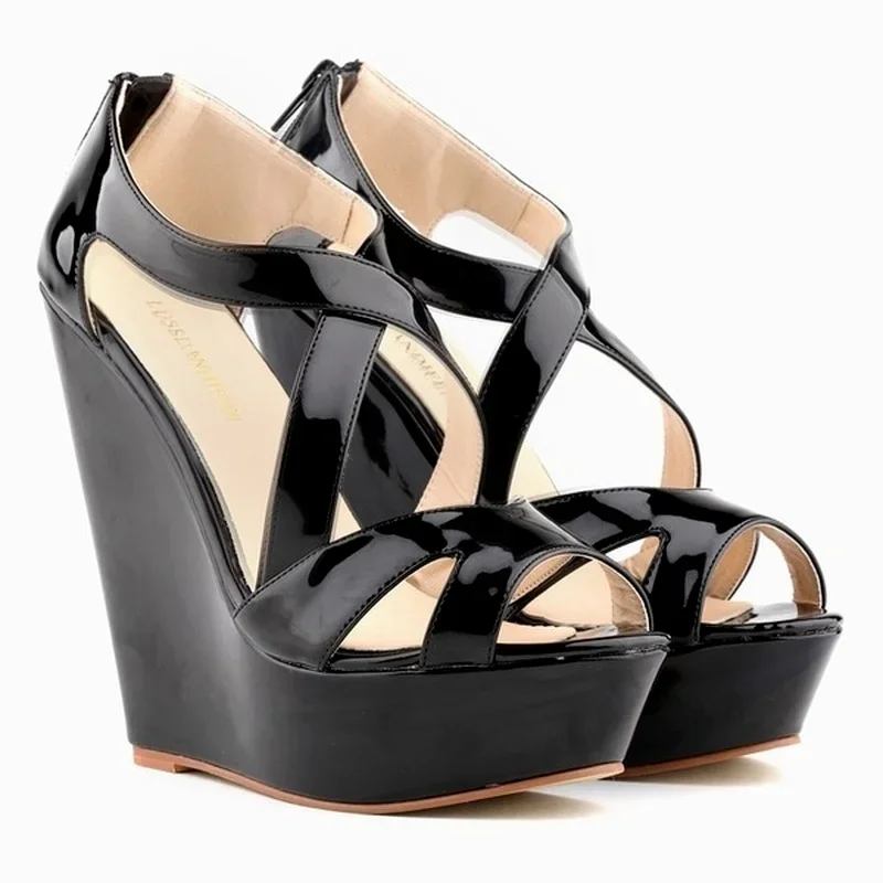 Frauen Keil Sandalen Bunte Sexy Peep Toe Schnalle Plattform Pumpen Mode Sommer 14 cm Super High Heels Party Hochzeit Schuhe