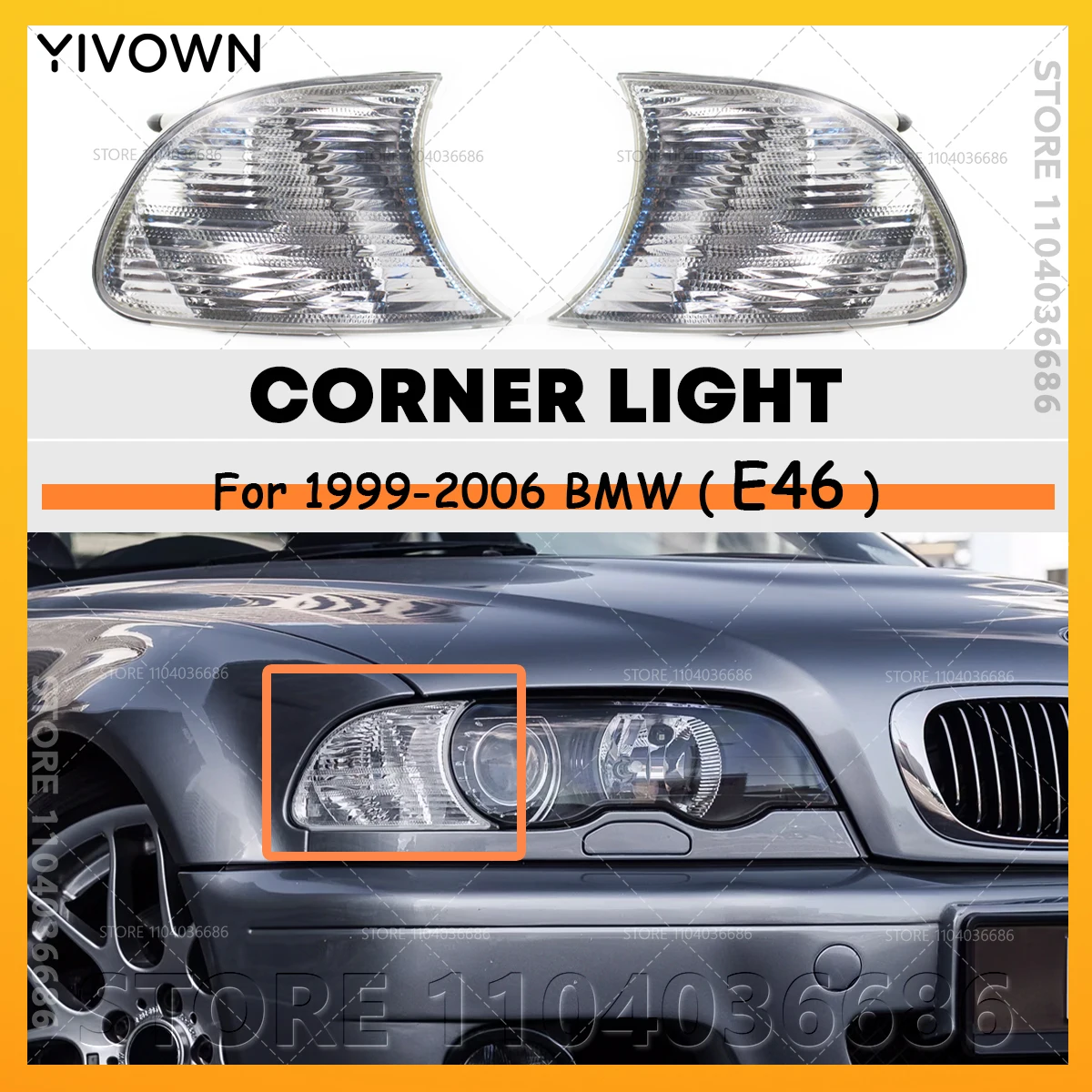 Für 1999-2006 BMW 323Ci 325Ci 328Ci 330Ci (E46) Blinker Signal Blinker Ecke Parkplatz Licht Lampe 63126904307 63126904308 Image