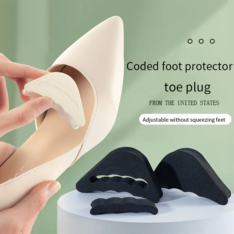 1 Paar nützliche vordere Zehenpolster, Vorfußpolster, Zehenschutz, Schaumstoffpolster für High-Heel-Einlegesohlen, verstellbare Vorfußpolster Image