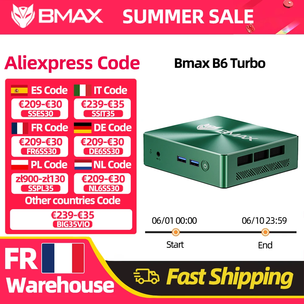 BMAX Mini-PC Intel Core i5 8257U Windows 11 16GB RAM 512 GB SSD HDMI USB DP Ethernet Bluetooth WIFI Computer