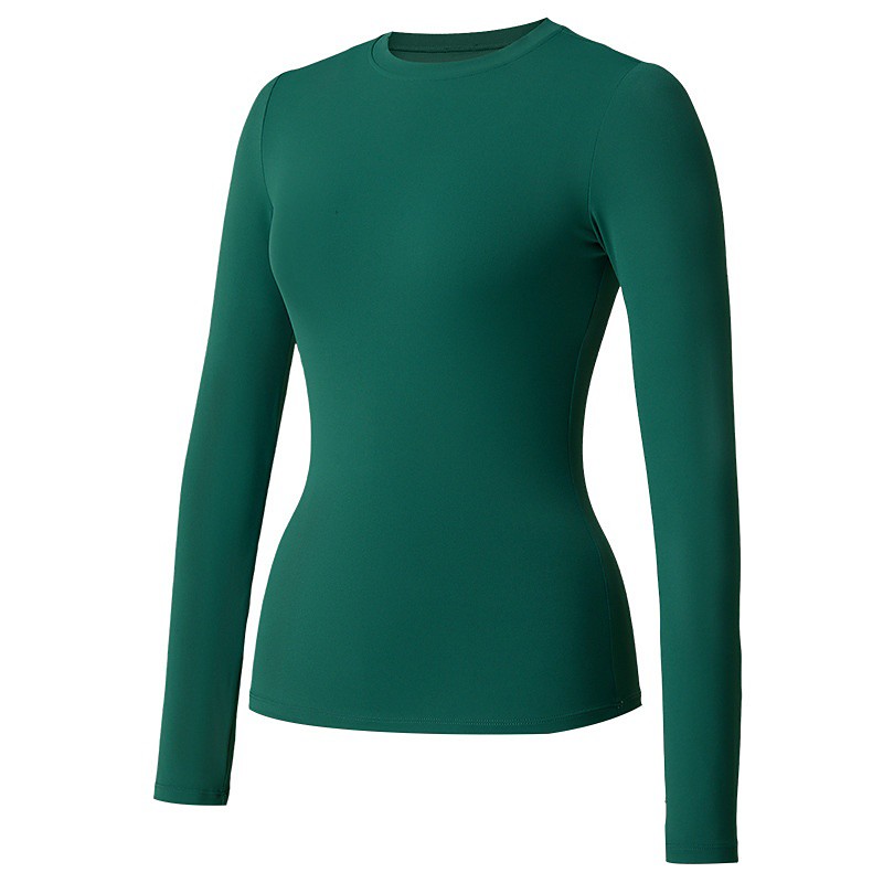Women's pilates top Yoga Shirts Workout Tops Crew Neck Skin Friendly Lightweight Comfortable Tight Fit Long Sleeve Sports Solid Color Top For Gym Workout Running Fitness Activewear