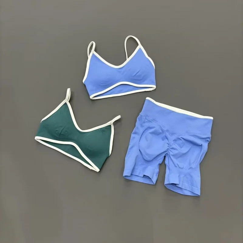 Ensemble de sport 2 pièces Ignite Sculpt Scrunch Bra, ensemble de yoga à séchage rapide, short de sport élastique pour le fitness, le cyclisme, la course à pied et l'entraînement en salle de sport
