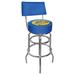 Trademark Global Swivel 31" Bar Stool Upholstered/Metal in Gray | 41.75 H x 20 W x 20 D in | Wayfair NBA1100-DN