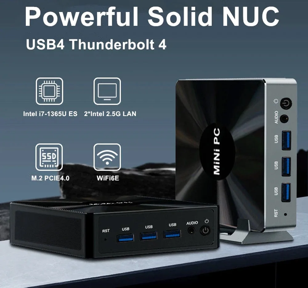 Intel 13th gen i5 13500H i7 13700H i9 13900H Mini PC HD DP Type-C AX210 WiFi6 Bluetooth5.2 2*LAN Desktop Office Computer 2xDDR4