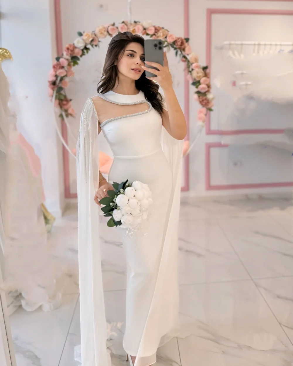 Customized Simple Jersey Pleat Sequined Straight Jewel Long Dresses Homecoming Dresses Elegant Modern Style Classic Pastrol Exqu