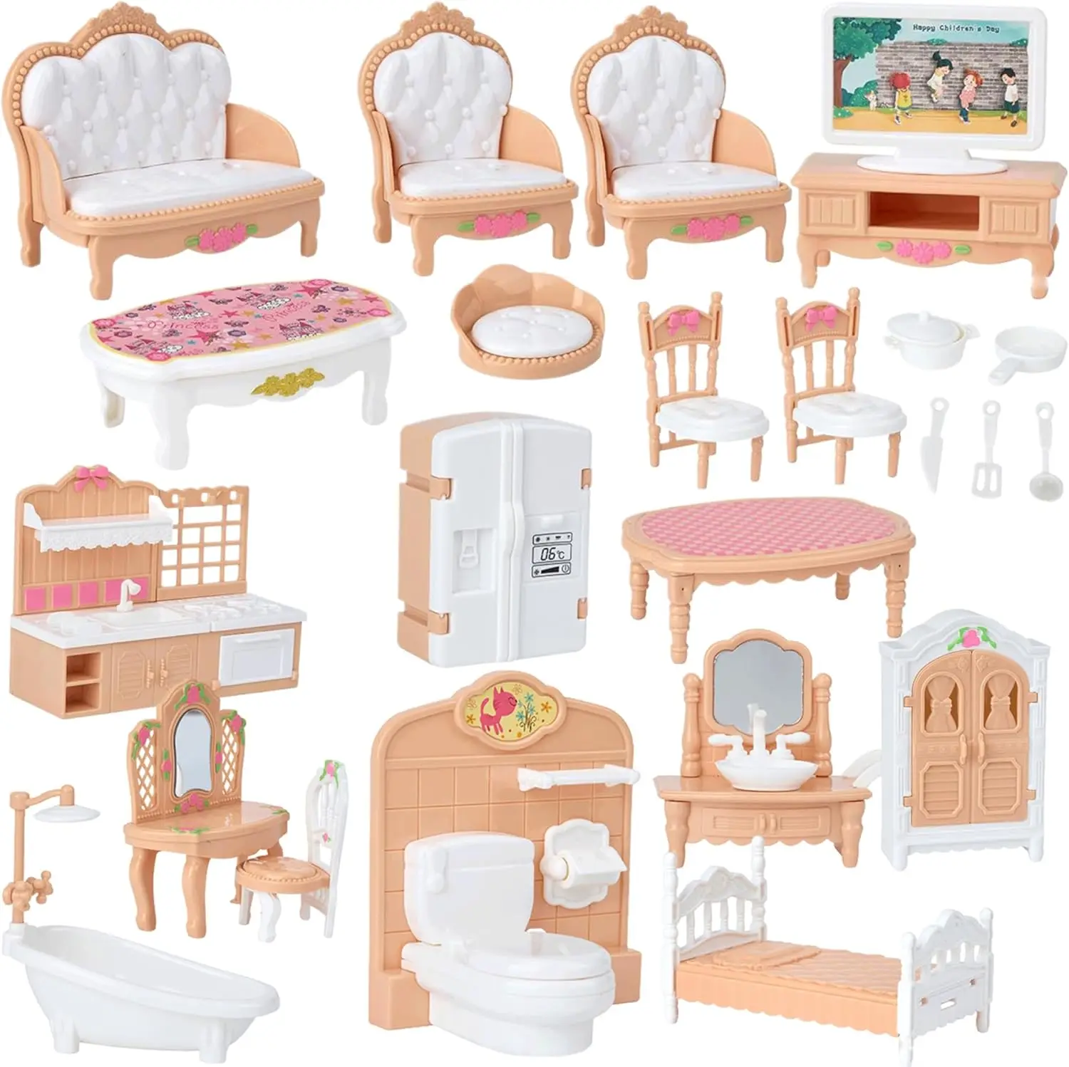 Meubles miniatures pour maison de poupée, cuisine, salon, chambre à coucher, salle de bain, meubles de maison de poupée, jeu de simulation, miniatures